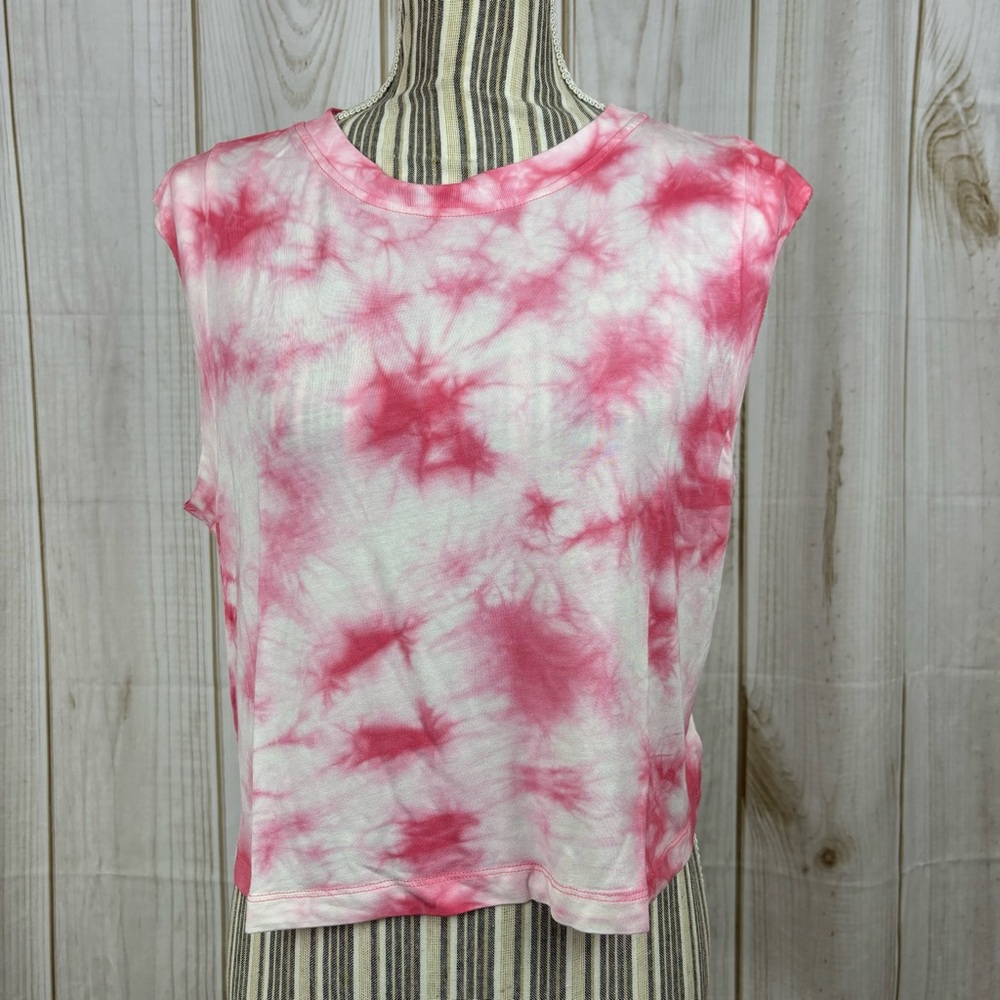 JoyLab Crop Top Active Wear Lightweight Soft Tank Tie-Dye Shirt Pink Size Medium